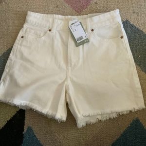 H&M White High Waisted Shorts